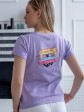 Футболка "Disco" - Бавовна - Лавандова -  принт касета mini 