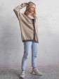 Кардиган з гудзиками - oversize - "Беатріс" - Бежево-шоколадний mini 5