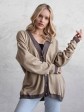 Кардиган з гудзиками - oversize - "Беатріс" - Бежево-шоколадний mini 6