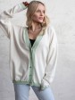 Кардиган з гудзиками - oversize - "Беатріс" - Молочно-оливковий mini 