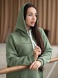 Жіночий худи на флісі з капюшоном Oversize - "Оллі" - хакі mini 4