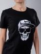 Жіноча футболка - принт Череп - Бавовна - Чорна mini 2