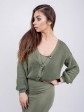 В'язана жіноча кофта - Бавовна -Шерсть - Акрил - "Келлі" - Хакі mini 1