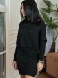 В'язаний жіночий костюм - Спідниця міні і светр вільного крою - машинна в'язка - "Адель" -  Чорний mini 2