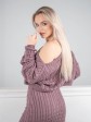 В'язаний жіночий костюм - Спідниця міні і светр вільного крою - машинна в'язка - "Адель" - Слива mini 5