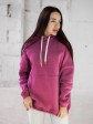 Жіночий худи на флісі з капюшоном Oversize -  "Оллі" - малиновий mini 1