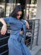 Літній легкий костюм - Трикотаж - Брюки з блузою - "Донна" - Індіго mini 4