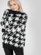 Свитер" Донна " - Гусиная лапка - шерсть - Oversize -  Черный-белый mini 1