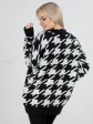 Свитер" Донна " - Гусиная лапка - шерсть - Oversize -  Черный-белый mini 4