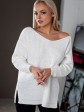 Светр з відкритою спиною oversize - машинне в'язання - "Кайлі" - Білий mini 4