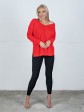Светр з відкритою спиною oversize - машинне в'язання - "Кайлі" - Червоний mini 1