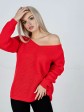 Светр з відкритою спиною oversize - машинне в'язання - "Кайлі" - Червоний mini 2