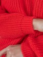Светр з відкритою спиною oversize - машинне в'язання - "Кайлі" - Червоний mini 3
