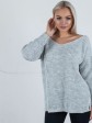 Свитер с открытой спиной oversize - машинная вязка - "Кайли" - Серый mini 1