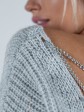 Свитер с открытой спиной oversize - машинная вязка - "Кайли" - Серый mini 6