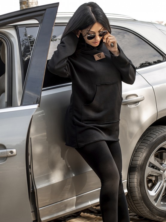 Жіноче худі з капюшоном - Чорний 