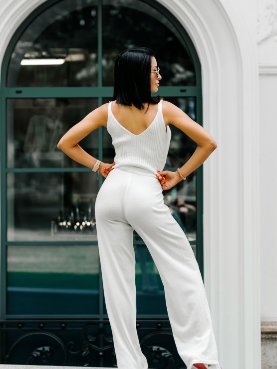 Штани жіночі - вільного крою - машинна в'язка - молоко 1