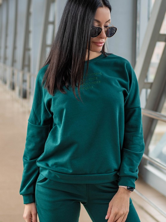 Жіночий костюм вільного крою - Тринітка - «Дженіфер» - Смарагд 1