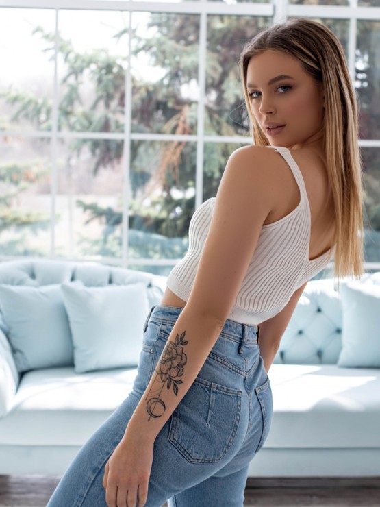 Топ жіночий - Машинна в'язка - Молочний 1