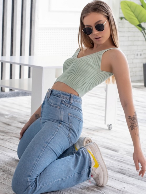 Топ жіночий - Машинна в'язка - Оливковий 1