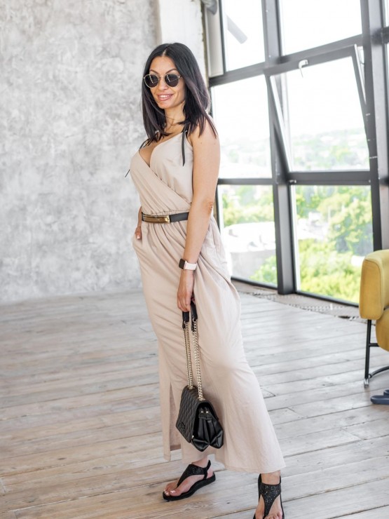 Літній трикотажний сарафан - «Домініка» - Бежевий 3