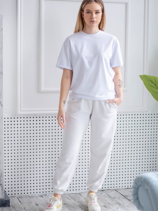 Футболка базова - біла - oversize - "Аніка" 1