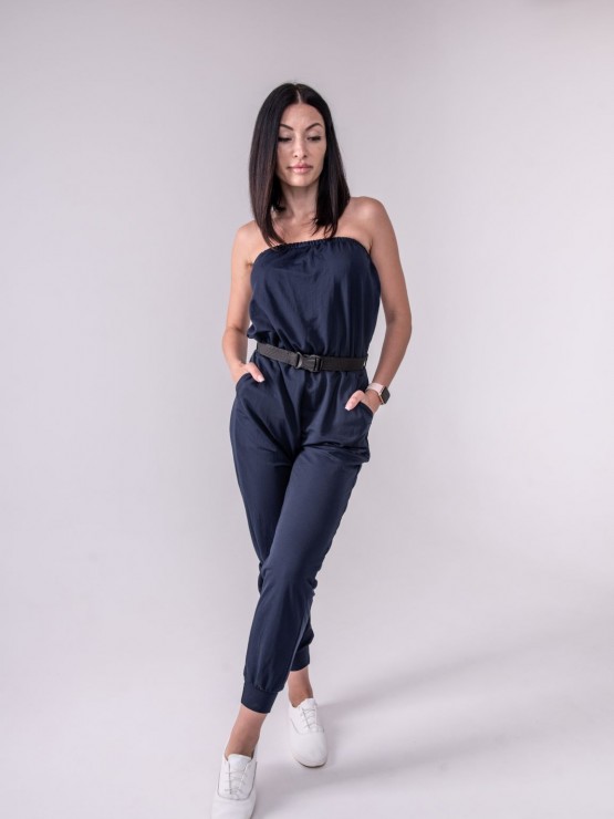 Жіночий комбінезон - літній - трикотаж - «Лія» - Синій 1