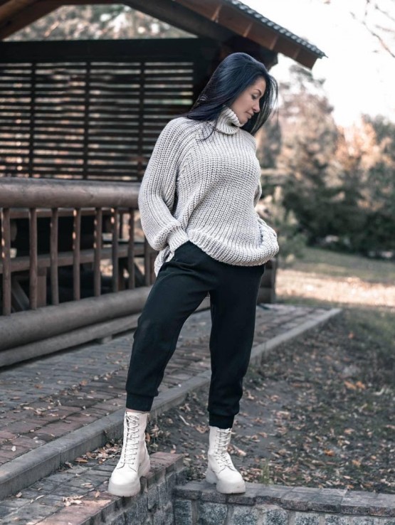 Жіночий светр з високим горлом - Вовна-Акрил - «Джоллі» - Пісок 1