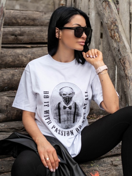 Базова футболка - Бавовна - Оversize "Хардкор" - Біла 1