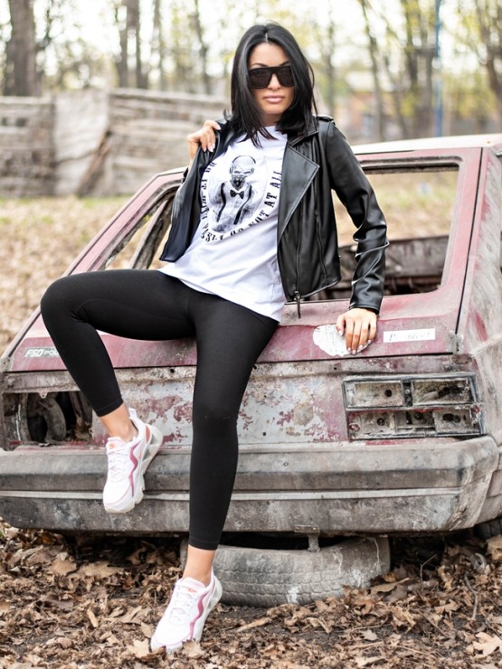 Базова футболка - Бавовна - Оversize "Хардкор" - Біла 10