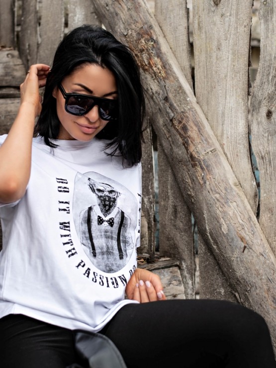 Базова футболка - Бавовна - Оversize "Хардкор" - Біла 11