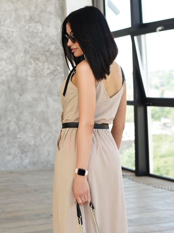 Літній трикотажний сарафан - «Домініка» - Бежевий 2