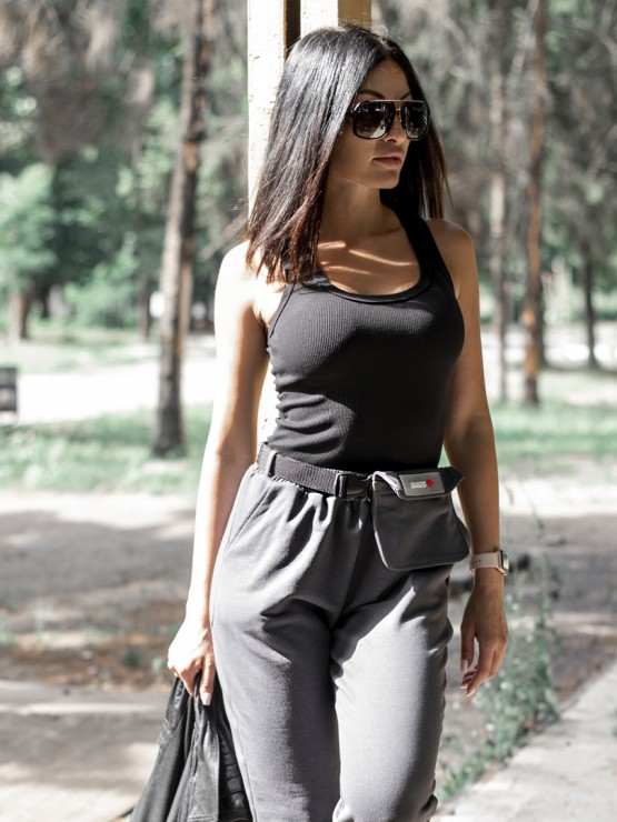 Жіночі штани з кишенею - Тринитка - Графіт 2