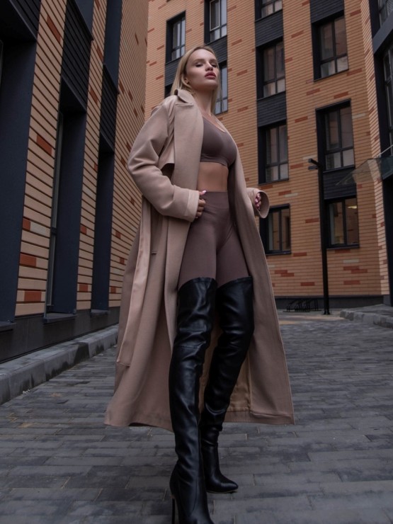 Зимове кашемірове на утеплювачі "Джетта" - Пісок 2