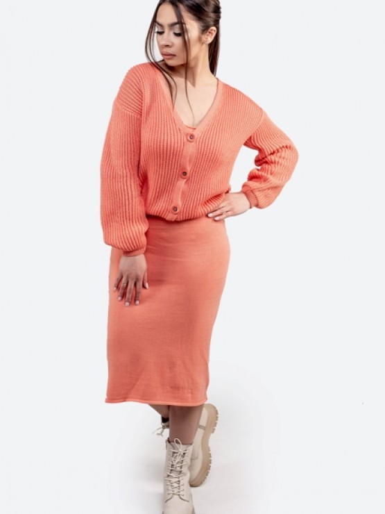 В'язана жіноча сукня - машинна в'язка - "Келлі" - Корал 3