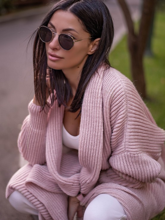 Жіночий кардиган пудра 2