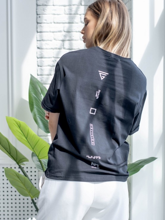 Футболка чорна oversize "Ніка"  Oversize 