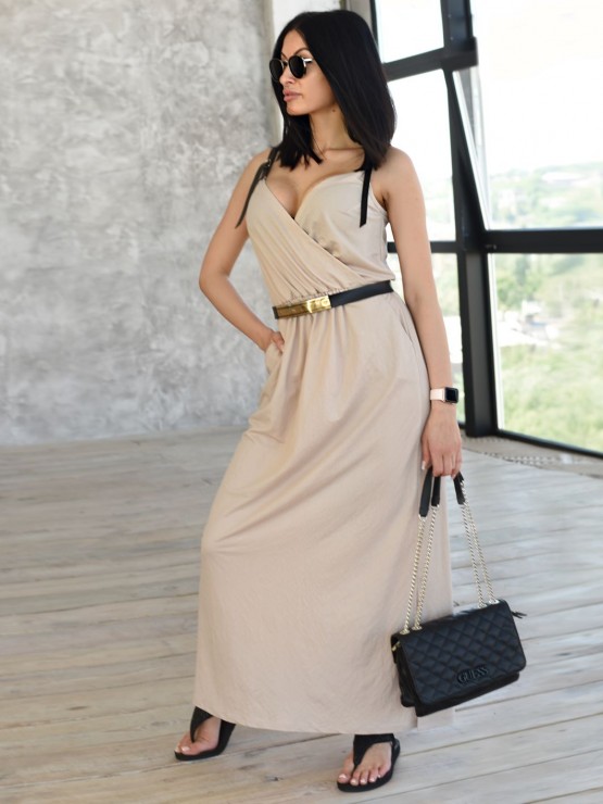 Літній трикотажний сарафан - «Домініка» - Бежевий 1