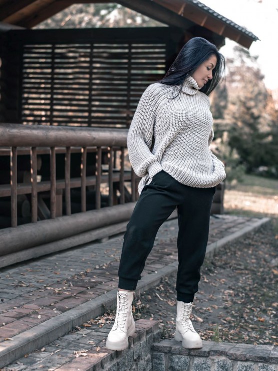 Жіночий светр з високим горлом - Вовна-Акрил - «Джоллі» - Пісок 3