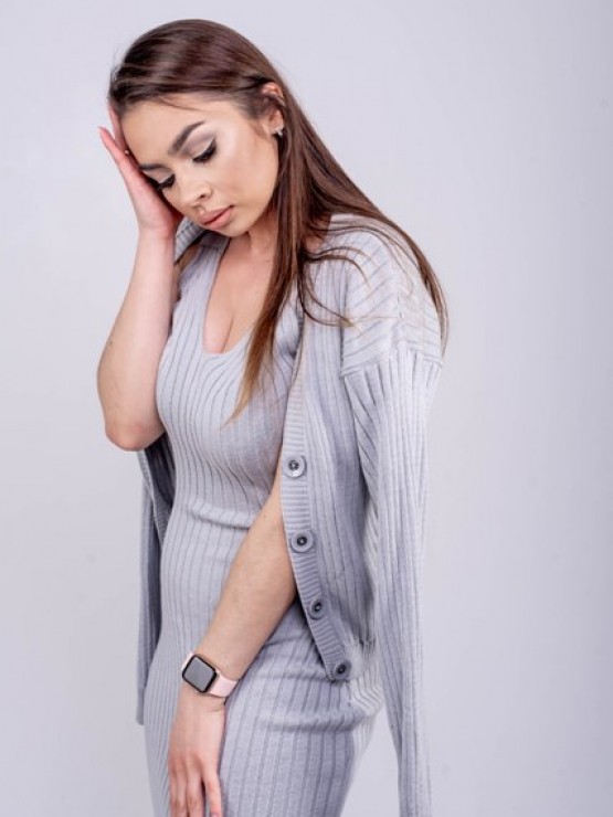 В'язана жіноча кофта "Елізабет" - Чорна 7