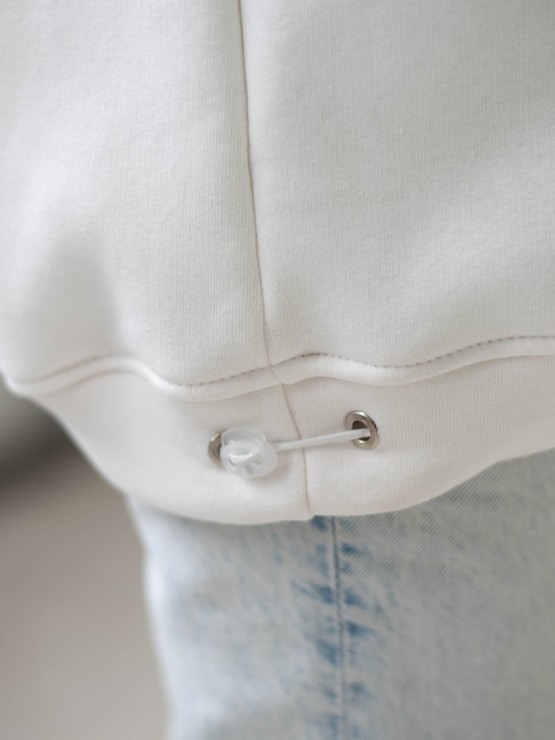 Жіночий худи на флісі з капюшоном Oversize - "Оллі" - молоко 5