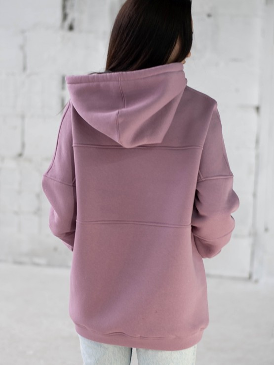 Жіночий худи на флісі з капюшоном Oversize -  "Оллі" - ліловий. 2