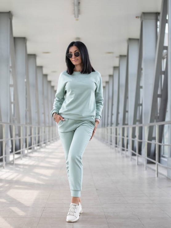 Жіночий костюм вільного крою - Тринітка - «Дженіфер» - Оливковий 1