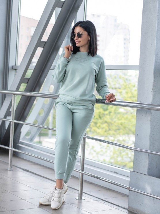 Жіночий костюм вільного крою - Тринітка - «Дженіфер» - Оливковий 4