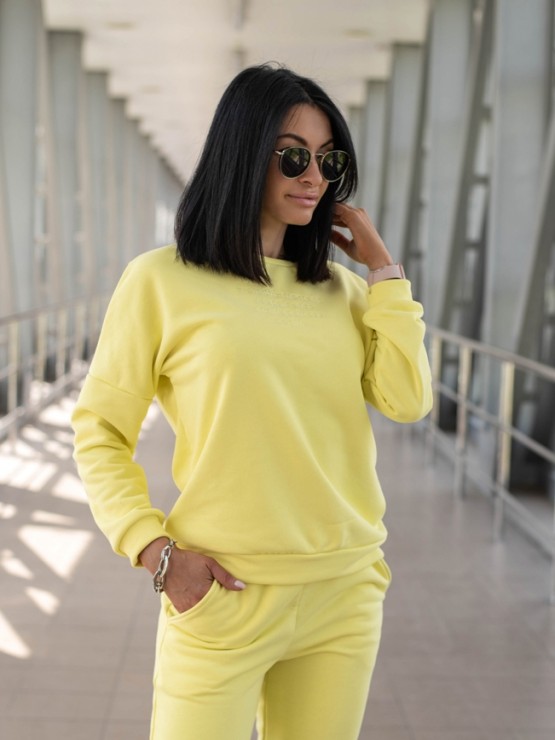 Жіночий костюм вільного крою - Тринітка - «Дженіфер» - Лимонний 1