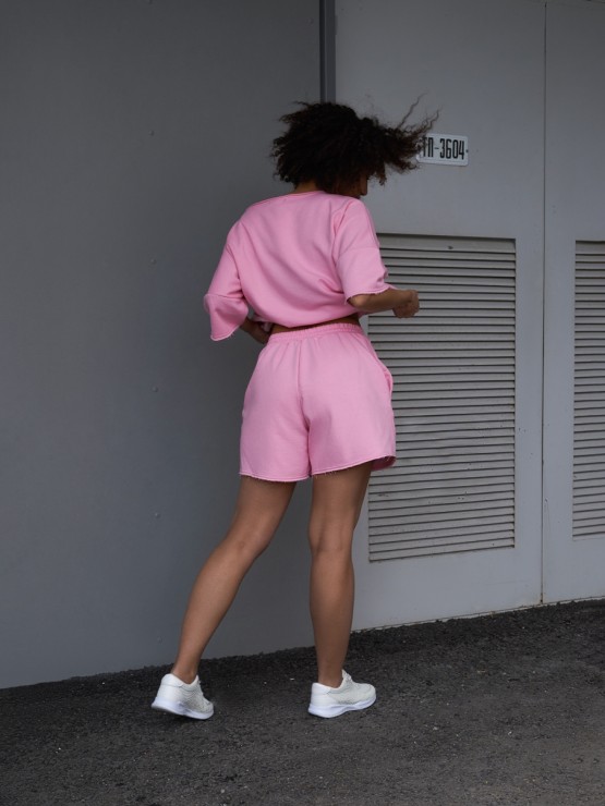 Костюм вільного крою - Футболка, шорти - Софія - Рожевий 5