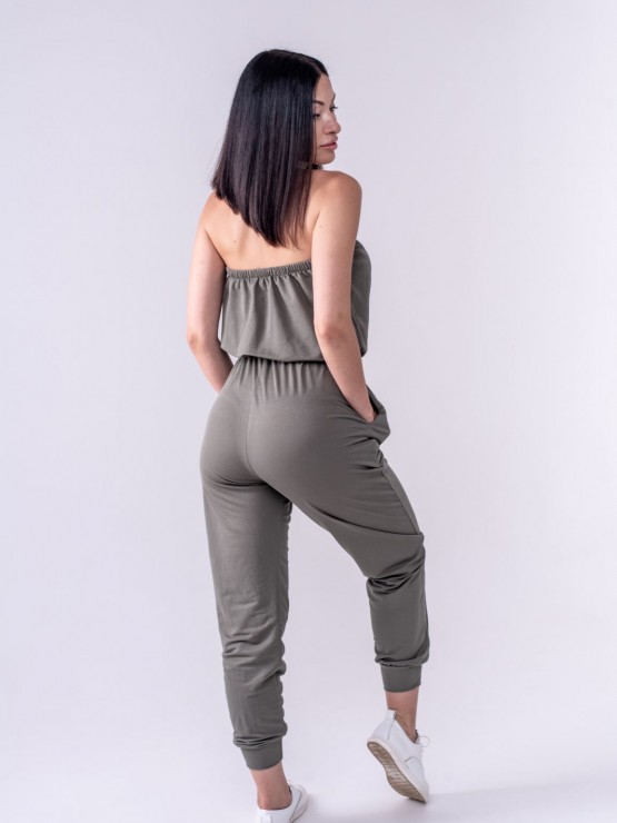 Жіночий комбінезон - літній - трикотаж - «Лія» - Хакі 3