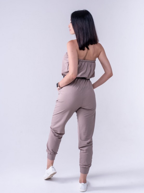 Жіночий комбінезон - літній - трикотаж - «Лія» - Бежевий 3