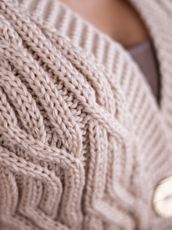 Укорочений кардиган із гудзиками - one size - "FLORA" - Бежевий 5