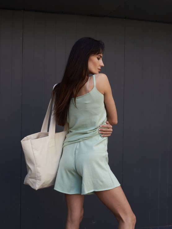 Костюм шорти та майка - Машинна в'язка - "Глорія" - Оливковий 3